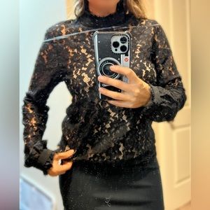 beautiful black lace top, very elegant.